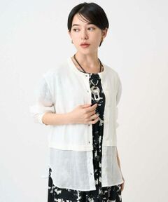 Maison de CINQ / メゾン ドゥ サンク カーディガン・ボレロ | シアーコットンニットカーディガン