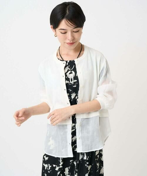 Maison de CINQ / メゾン ドゥ サンク カーディガン・ボレロ | シアーコットンニットカーディガン | 詳細1