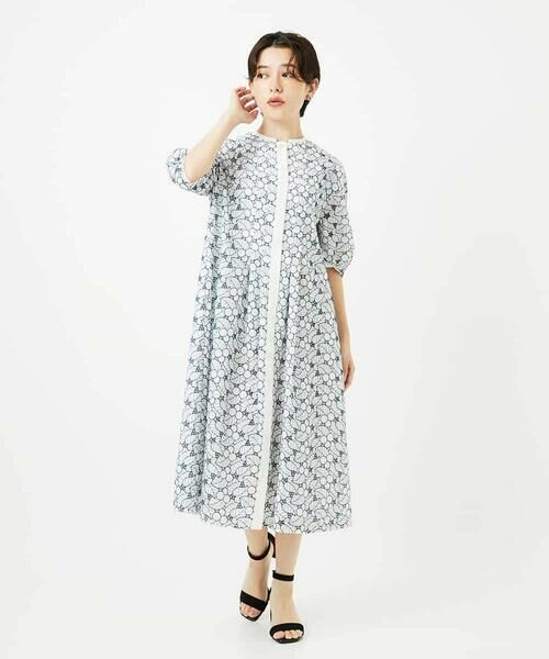 Maison de CINQ/メゾン ドゥ サンク アイレットリーフ刺繍ワンピース ホワイト S Maison de CINQ/メゾン ドゥ サンク アイレットリーフ刺繍ワンピース ホワイト S