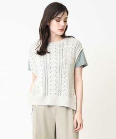 Maison de CINQ / メゾン ドゥ サンク ベスト | 透かし編みニットベスト