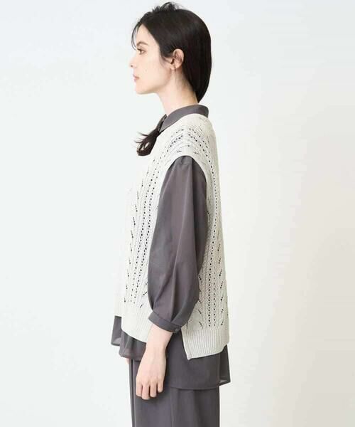 Maison de CINQ / メゾン ドゥ サンク ベスト | 透かし編みニットベスト | 詳細11