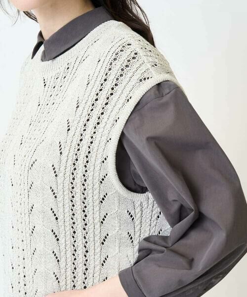 Maison de CINQ / メゾン ドゥ サンク ベスト | 透かし編みニットベスト | 詳細14