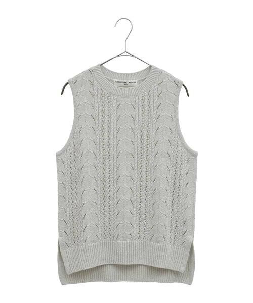 Maison de CINQ / メゾン ドゥ サンク ベスト | 透かし編みニットベスト | 詳細25