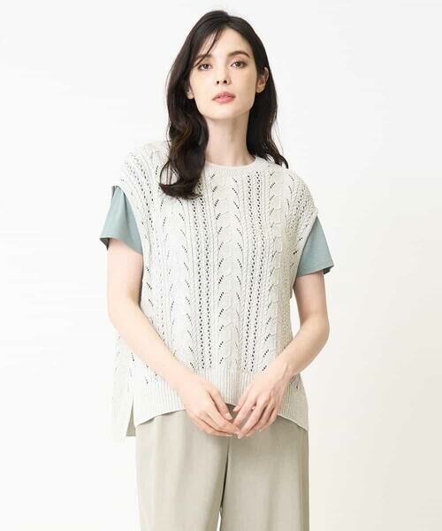 Maison de CINQ / メゾン ドゥ サンク ベスト | 透かし編みニットベスト | 詳細7