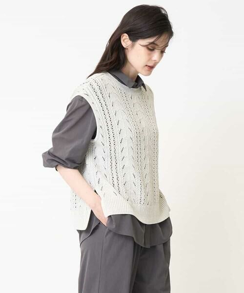 Maison de CINQ / メゾン ドゥ サンク ベスト | 透かし編みニットベスト | 詳細8