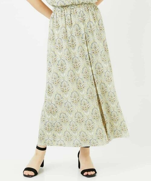 Maison de CINQ / メゾン ドゥ サンク ロング・マキシ丈スカート | [セットアップ対応]エキゾチックダマスクプリントスカート | 詳細1