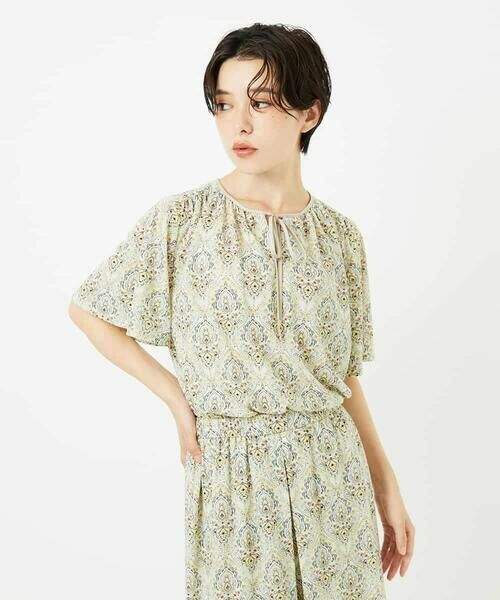 Maison de CINQ / メゾン ドゥ サンク カットソー | [セットアップ対応]エキゾチックダマスクプリントカットソー | 詳細1