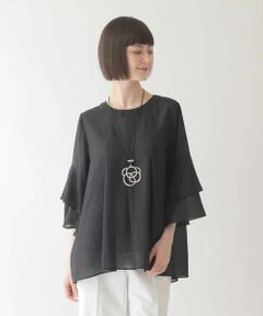 Maison de CINQ / メゾン ドゥ サンク シャツ・ブラウス | 【小さいサイズ/洗濯機で洗える】タックフレアエアリーブラウス