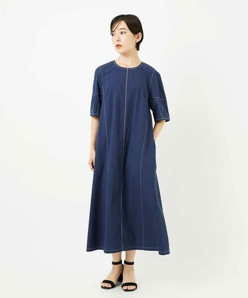 Maison de CINQ / メゾン ドゥ サンク ロング・マキシ丈ワンピース | 【小さいサイズ】配色ステッチ立体スリーブワンピース | 詳細2