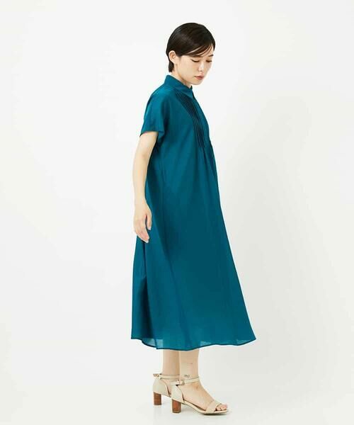 Maison de CINQ / メゾン ドゥ サンク ロング・マキシ丈ワンピース | 【小さいサイズ /洗濯機で洗える】ピンタックデザインシルエットワンピース | 詳細1