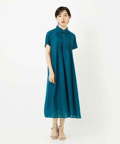 Maison de CINQ / メゾン ドゥ サンク ロング・マキシ丈ワンピース | 【小さいサイズ /洗濯機で洗える】ピンタックデザインシルエットワンピース | 詳細2