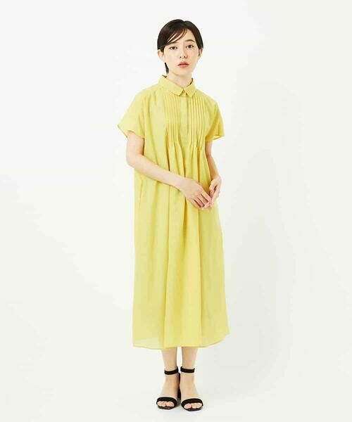 Maison de CINQ / メゾン ドゥ サンク ロング・マキシ丈ワンピース | 【小さいサイズ /洗濯機で洗える】ピンタックデザインシルエットワンピース | 詳細3