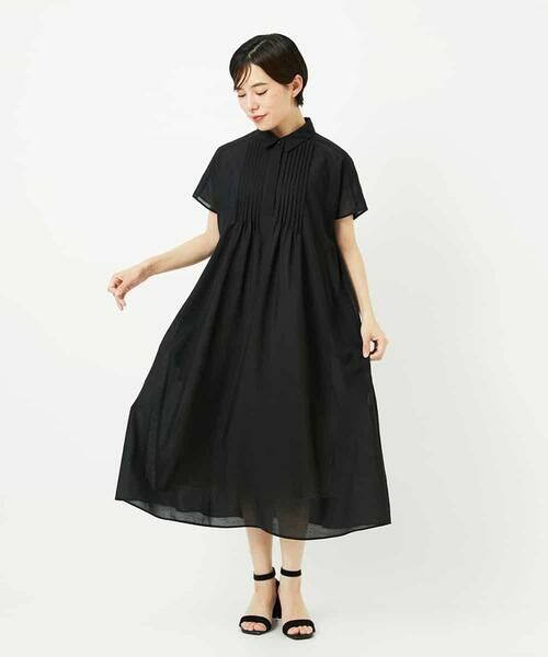 Maison de CINQ / メゾン ドゥ サンク ロング・マキシ丈ワンピース | 【小さいサイズ /洗濯機で洗える】ピンタックデザインシルエットワンピース | 詳細8