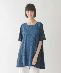 Maison de CINQ / メゾン ドゥ サンク チュニック | 【小さいサイズ】カトレア柄バイカラーデザインチュニック