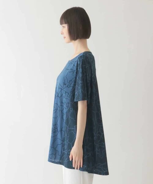 Maison de CINQ / メゾン ドゥ サンク チュニック | 【小さいサイズ】カトレア柄バイカラーデザインチュニック | 詳細3