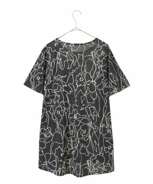 Maison de CINQ / メゾン ドゥ サンク チュニック | 【小さいサイズ】カトレア柄バイカラーデザインチュニック | 詳細16