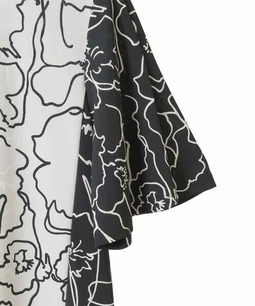 Maison de CINQ / メゾン ドゥ サンク チュニック | 【小さいサイズ】カトレア柄バイカラーデザインチュニック | 詳細18