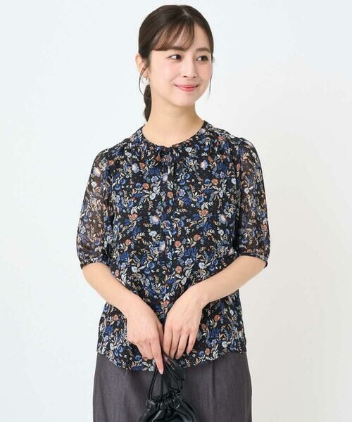 Maison de CINQ / メゾン ドゥ サンク シャツ・ブラウス | 【小さいサイズ】フラワードットプリントシフォンブラウス/洗濯機で洗える | 詳細2