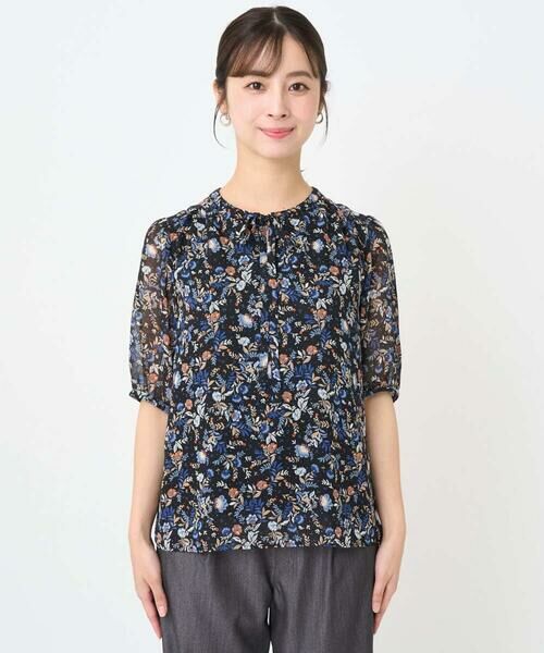 Maison de CINQ / メゾン ドゥ サンク シャツ・ブラウス | 【小さいサイズ】フラワードットプリントシフォンブラウス/洗濯機で洗える | 詳細3