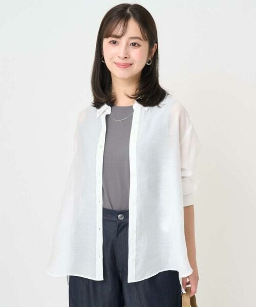 Maison de CINQ / メゾン ドゥ サンク シャツ・ブラウス | 【小さいサイズ】シアーローンシャツブラウス/洗える | 詳細1