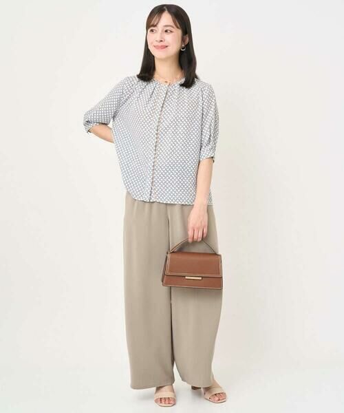 Maison de CINQ / メゾン ドゥ サンク シャツ・ブラウス | 【小さいサイズ】幾何プリント配色ブラウス/接触冷感/洗濯機で洗える | 詳細16