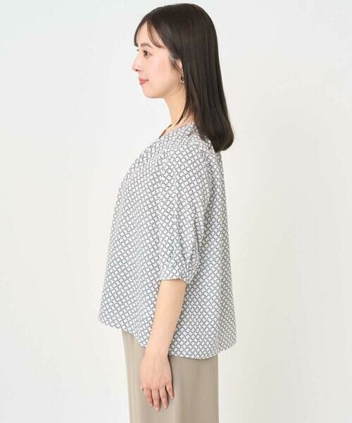 Maison de CINQ / メゾン ドゥ サンク シャツ・ブラウス | 【小さいサイズ】幾何プリント配色ブラウス/接触冷感/洗濯機で洗える | 詳細5