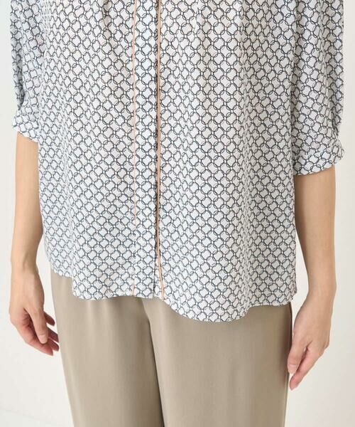 Maison de CINQ / メゾン ドゥ サンク シャツ・ブラウス | 【小さいサイズ】幾何プリント配色ブラウス/接触冷感/洗濯機で洗える | 詳細9