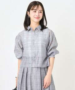 Maison de CINQ / メゾン ドゥ サンク シャツ・ブラウス | 【小さいサイズ】シアードビーチェックシャツブラウス/洗濯機で洗える