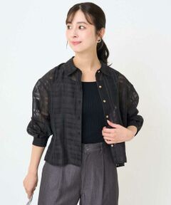 Maison de CINQ / メゾン ドゥ サンク シャツ・ブラウス | 【小さいサイズ】シアードビーチェックシャツブラウス/洗濯機で洗える