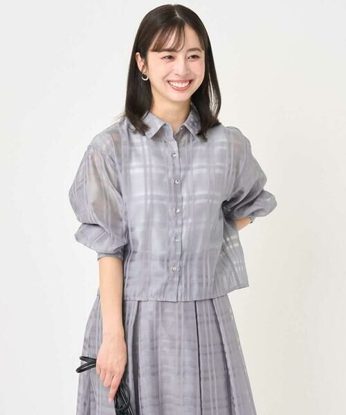 Maison de CINQ / メゾン ドゥ サンク シャツ・ブラウス | 【小さいサイズ】シアードビーチェックシャツブラウス/洗濯機で洗える | 詳細1