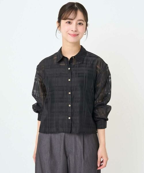 Maison de CINQ / メゾン ドゥ サンク シャツ・ブラウス | 【小さいサイズ】シアードビーチェックシャツブラウス/洗濯機で洗える | 詳細4