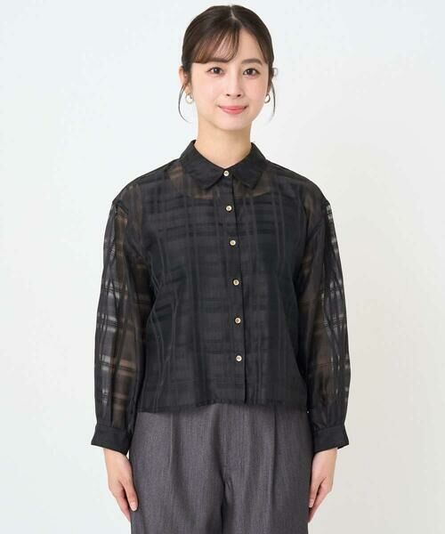 Maison de CINQ / メゾン ドゥ サンク シャツ・ブラウス | 【小さいサイズ】シアードビーチェックシャツブラウス/洗濯機で洗える | 詳細5