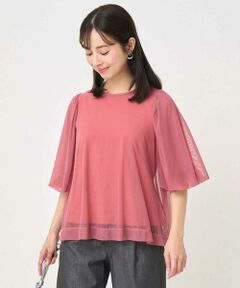 Maison de CINQ / メゾン ドゥ サンク シャツ・ブラウス | 【小さいサイズ】レイヤードチュールブラウス×タンクトップ/接触冷感/洗える