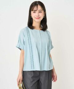 Maison de CINQ / メゾン ドゥ サンク シャツ・ブラウス | 【小さいサイズ】コットンボイルピンタックデザインブラウス/洗える