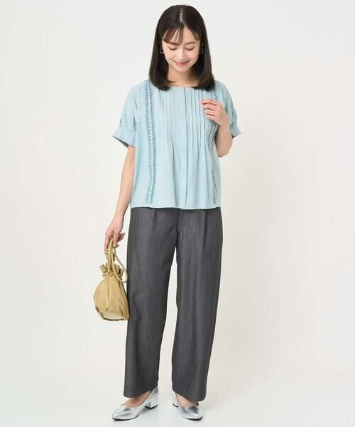 Maison de CINQ / メゾン ドゥ サンク シャツ・ブラウス | 【小さいサイズ】コットンボイルピンタックデザインブラウス/洗える | 詳細15