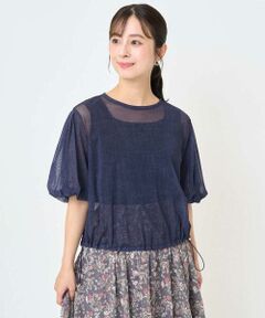 Maison de CINQ / メゾン ドゥ サンク シャツ・ブラウス | 【小さいサイズ】デニム調シアーブラウス/洗濯機で洗える