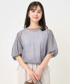 Maison de CINQ / メゾン ドゥ サンク シャツ・ブラウス | 【小さいサイズ】デニム調シアーブラウス/洗濯機で洗える