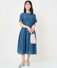 Maison de CINQ / メゾン ドゥ サンク ロング・マキシ丈ワンピース | 【小さいサイズ】ドビーストライプフレアーシルエットワンピース/洗える