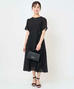 Maison de CINQ / メゾン ドゥ サンク ロング・マキシ丈ワンピース | 【小さいサイズ】ドビーストライプフレアーシルエットワンピース/洗える