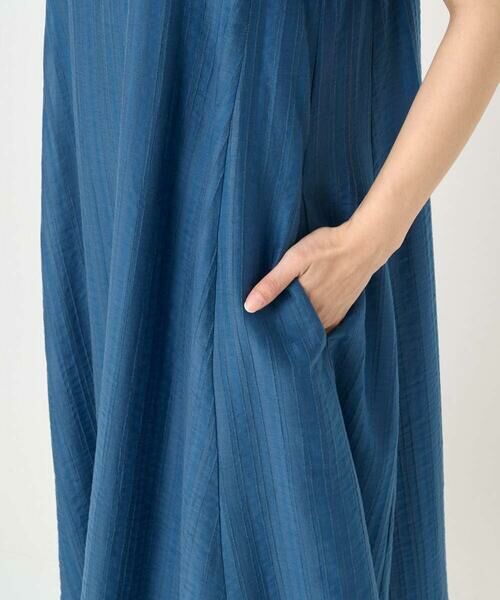 Maison de CINQ / メゾン ドゥ サンク ロング・マキシ丈ワンピース | 【小さいサイズ】ドビーストライプフレアーシルエットワンピース/洗える | 詳細11