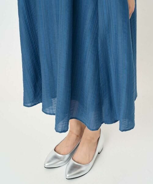 Maison de CINQ / メゾン ドゥ サンク ロング・マキシ丈ワンピース | 【小さいサイズ】ドビーストライプフレアーシルエットワンピース/洗える | 詳細12