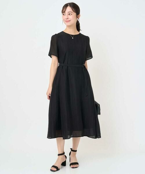 Maison de CINQ / メゾン ドゥ サンク ロング・マキシ丈ワンピース | 【小さいサイズ】ドビーストライプフレアーシルエットワンピース/洗える | 詳細16