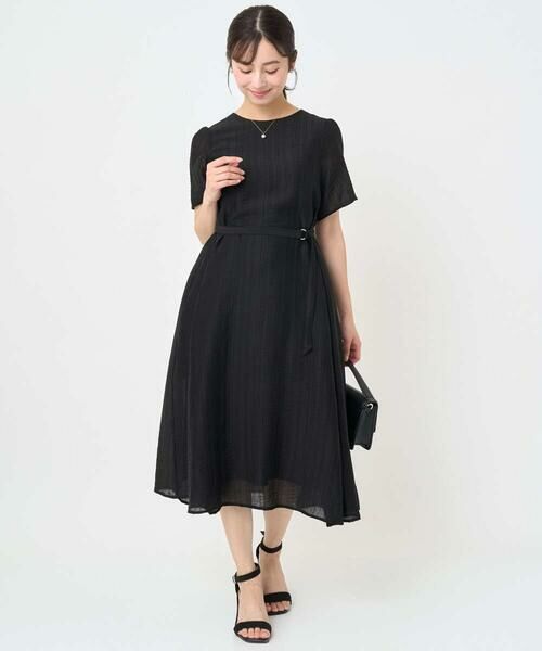 Maison de CINQ / メゾン ドゥ サンク ロング・マキシ丈ワンピース | 【小さいサイズ】ドビーストライプフレアーシルエットワンピース/洗える | 詳細17