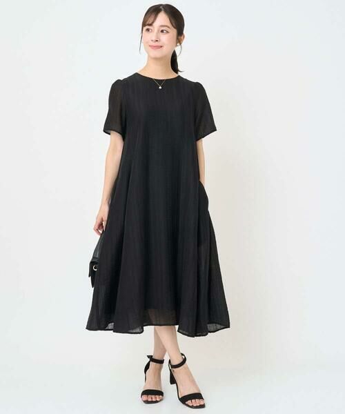 Maison de CINQ / メゾン ドゥ サンク ロング・マキシ丈ワンピース | 【小さいサイズ】ドビーストライプフレアーシルエットワンピース/洗える | 詳細2