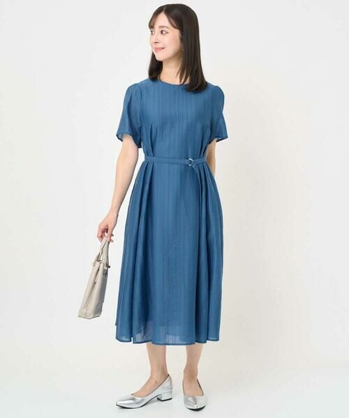 Maison de CINQ / メゾン ドゥ サンク ロング・マキシ丈ワンピース | 【小さいサイズ】ドビーストライプフレアーシルエットワンピース/洗える | 詳細3