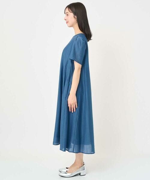 Maison de CINQ / メゾン ドゥ サンク ロング・マキシ丈ワンピース | 【小さいサイズ】ドビーストライプフレアーシルエットワンピース/洗える | 詳細6