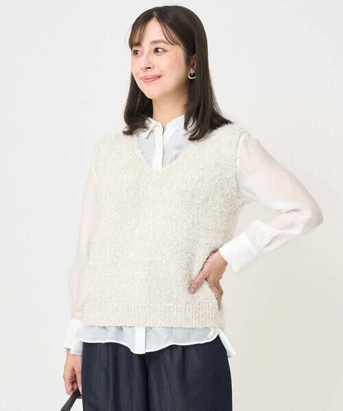 Maison de CINQ / メゾン ドゥ サンク ベスト | 【小さいサイズ】ラメシャギーニットジレ/前後2way/洗える | 詳細3