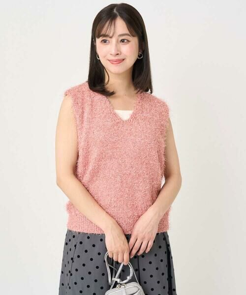 Maison de CINQ / メゾン ドゥ サンク ベスト | 【小さいサイズ】ラメシャギーニットジレ/前後2way/洗える | 詳細5