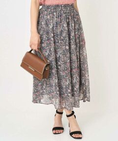 Maison de CINQ / メゾン ドゥ サンク ロング・マキシ丈スカート | 【小さいサイズ】フラワードットプリントシフォンスカート/丈の長さが選べる/洗濯機で洗える/セットアップ対応