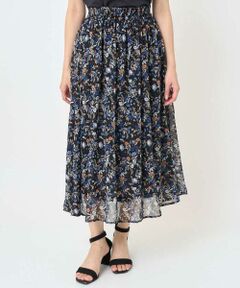 Maison de CINQ / メゾン ドゥ サンク ロング・マキシ丈スカート | 【小さいサイズ】フラワードットプリントシフォンスカート/丈の長さが選べる/洗濯機で洗える/セットアップ対応